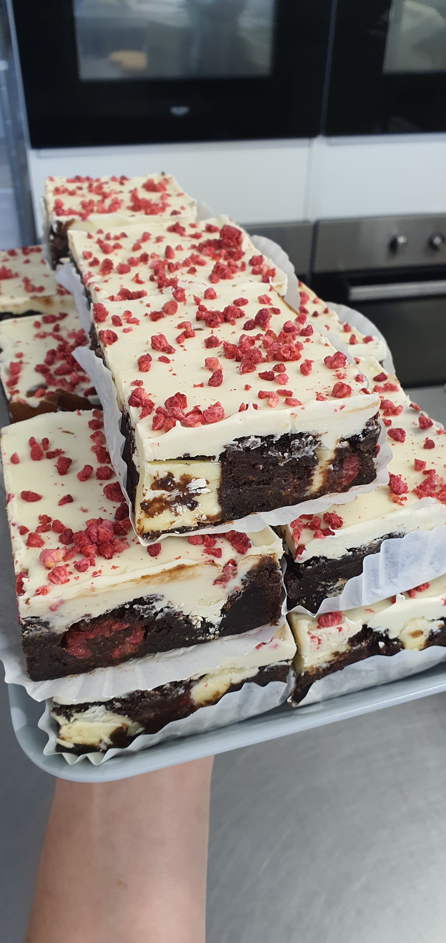 White Choc & Raspberry Brownie