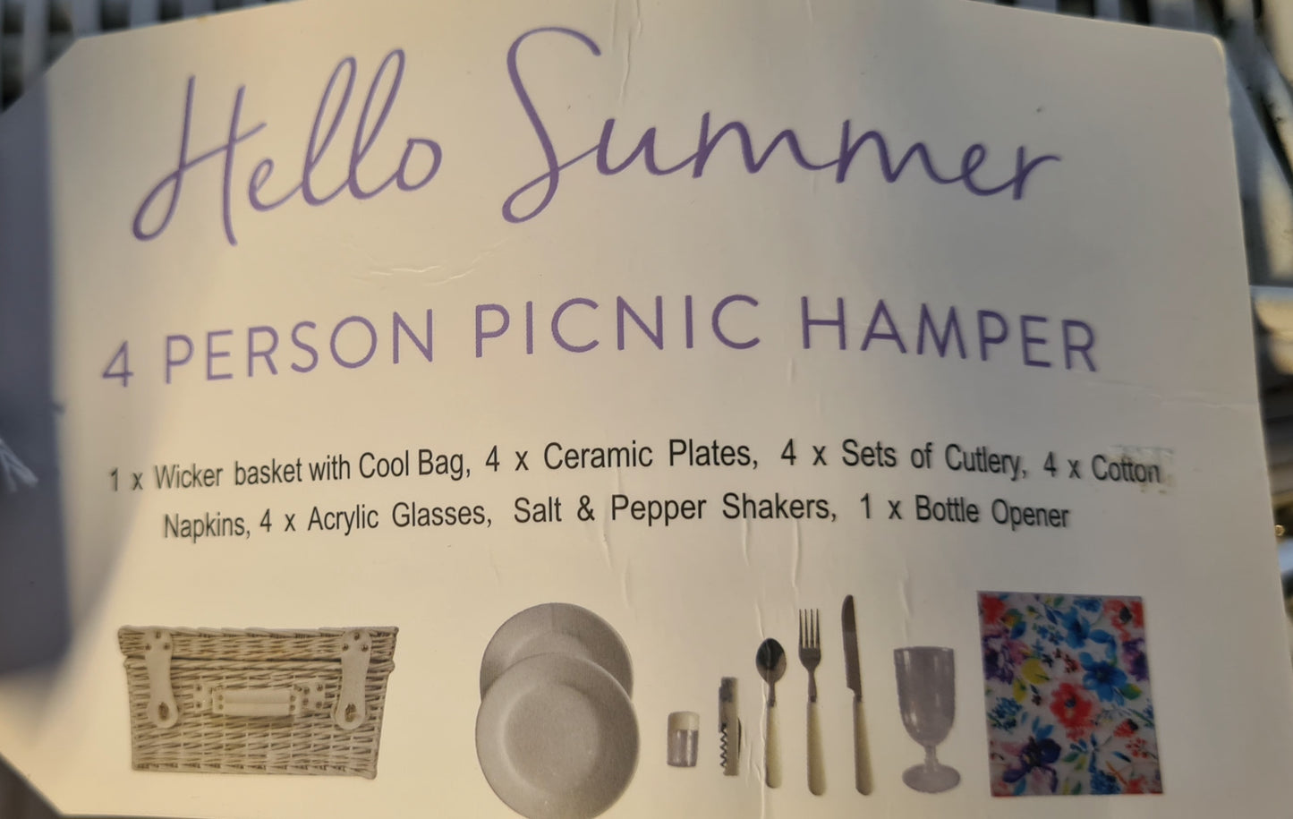 Wicker 4 Person Picnic Hamper