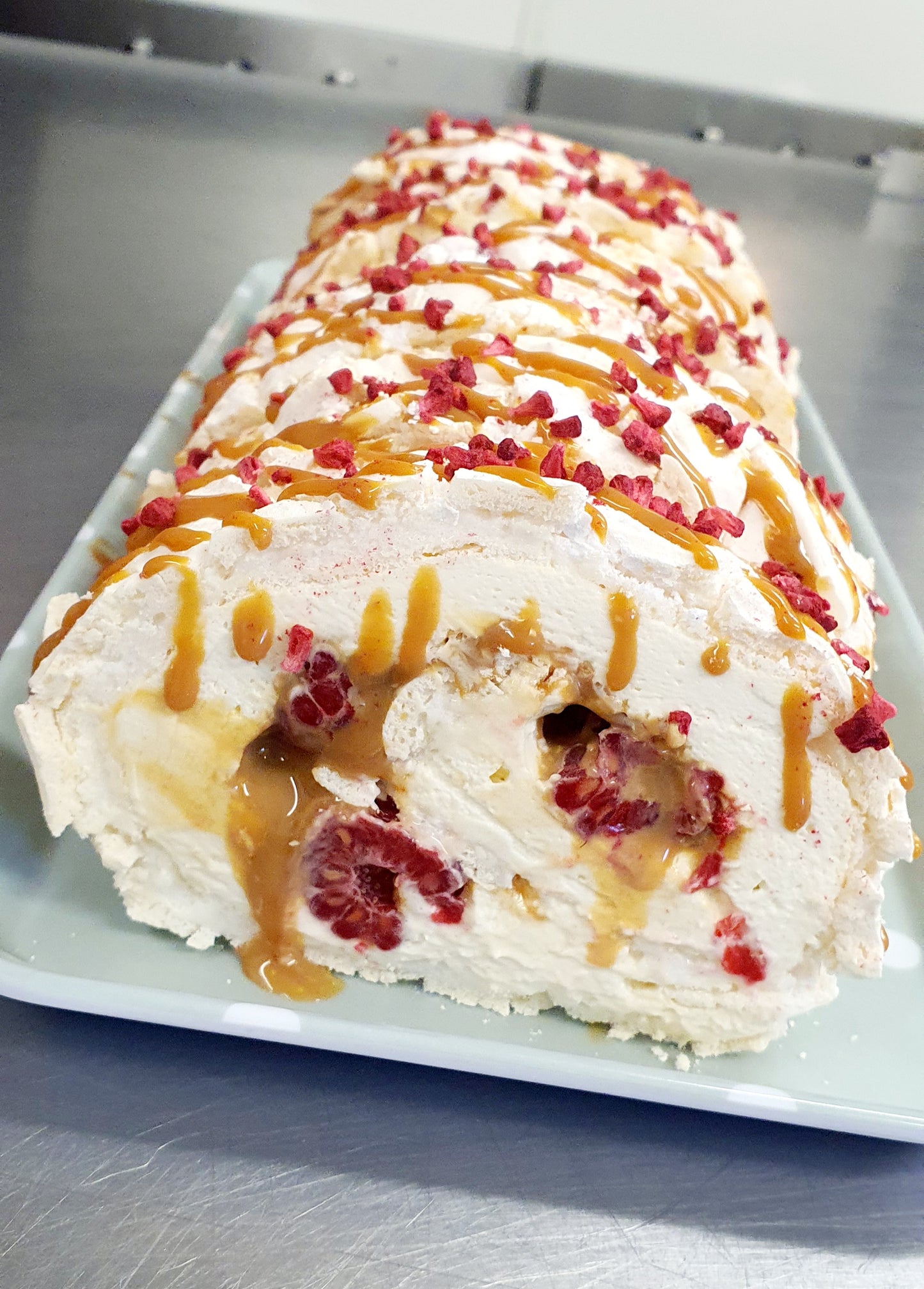 Raspberry & Toffee Roulade - SLICE - XMAS WEEK PRE ORDER ONLY