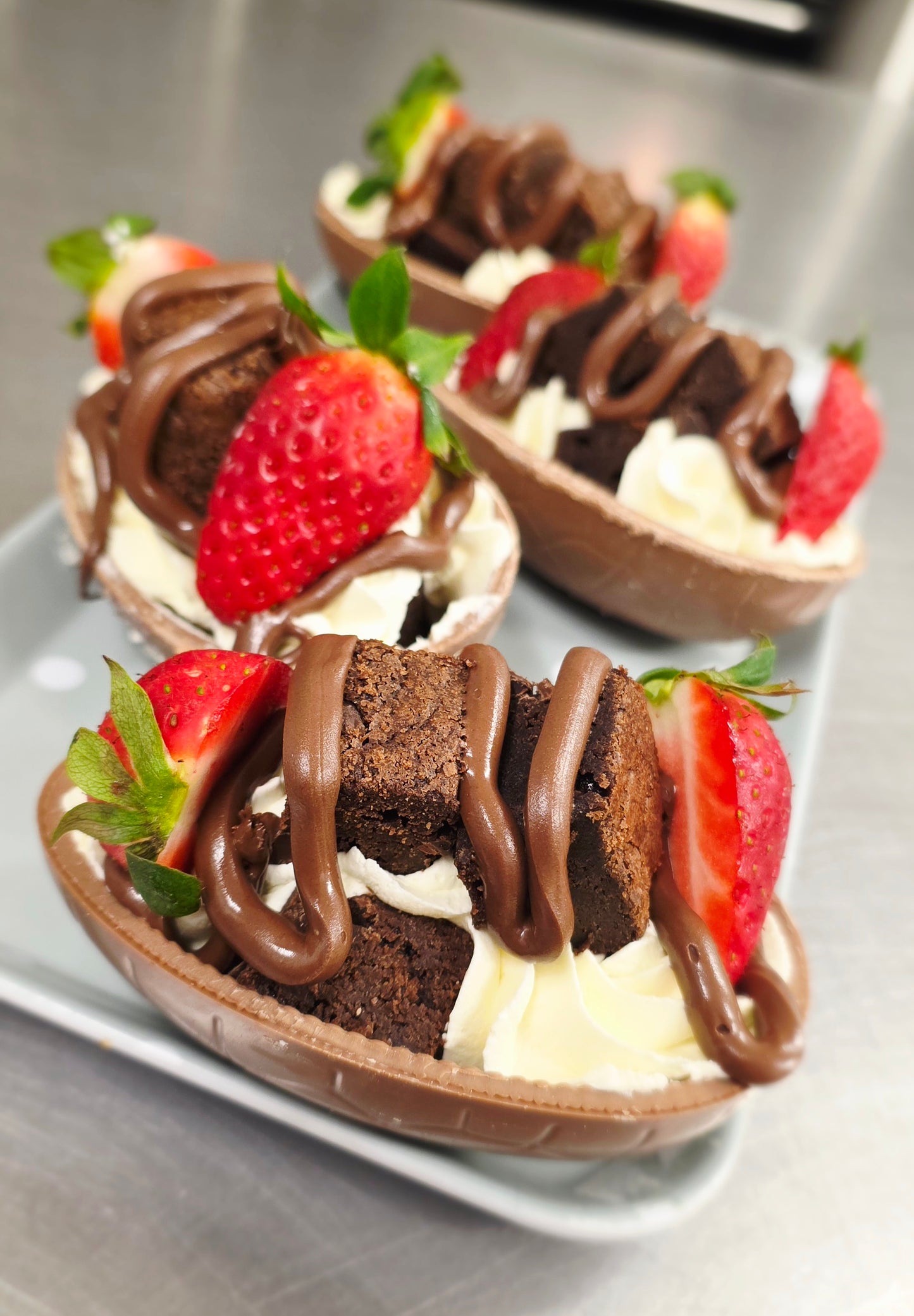Half Egg - Nutella & Strawberry Brownie Sundae - Easter Pre Order
