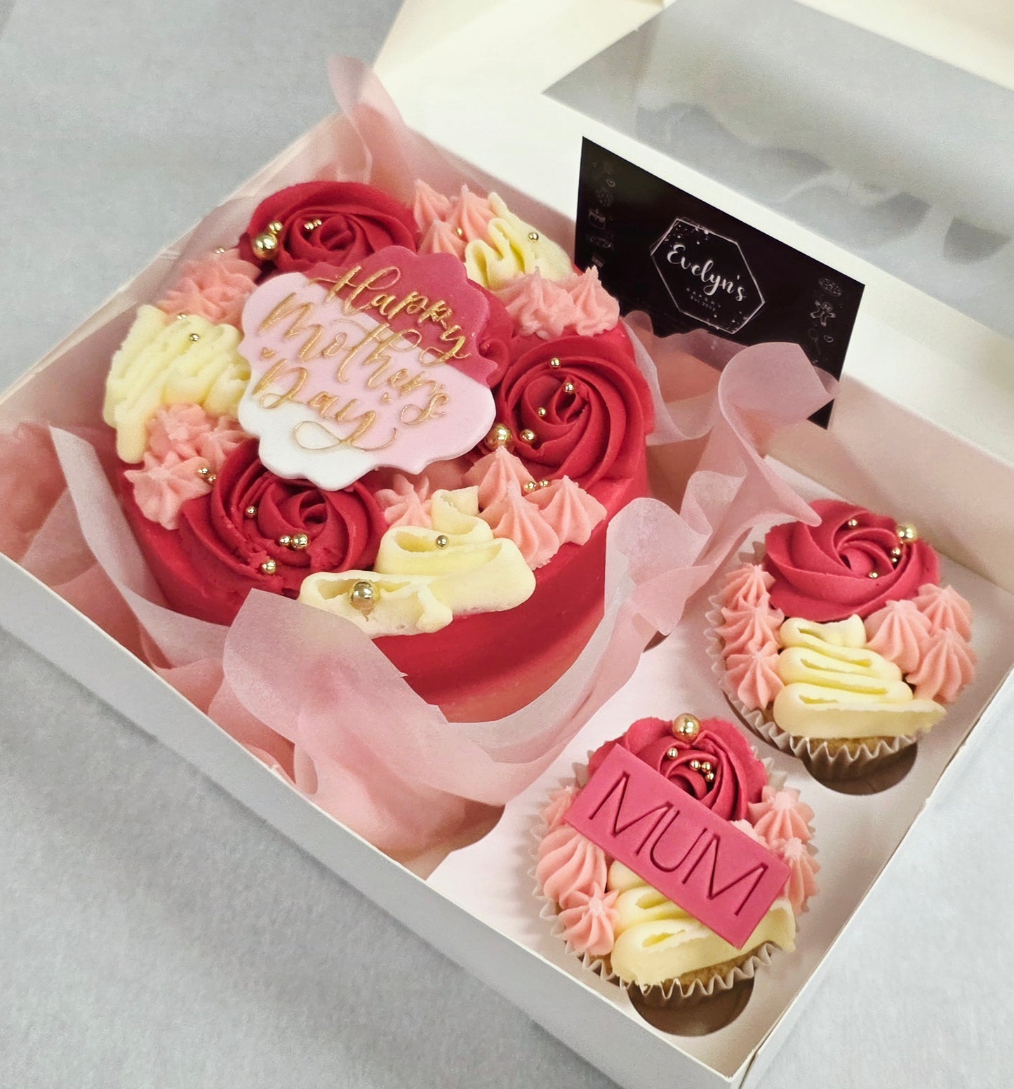 Mother's Day Bento Cake & 2 Cupcakes