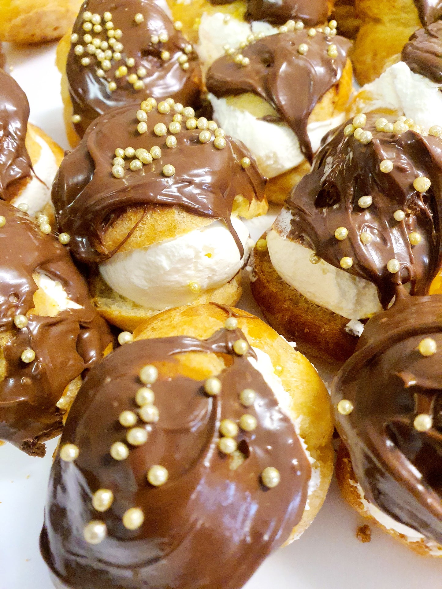 Nutella Profiteroles - Stuffed with Vanilla Cheesecake