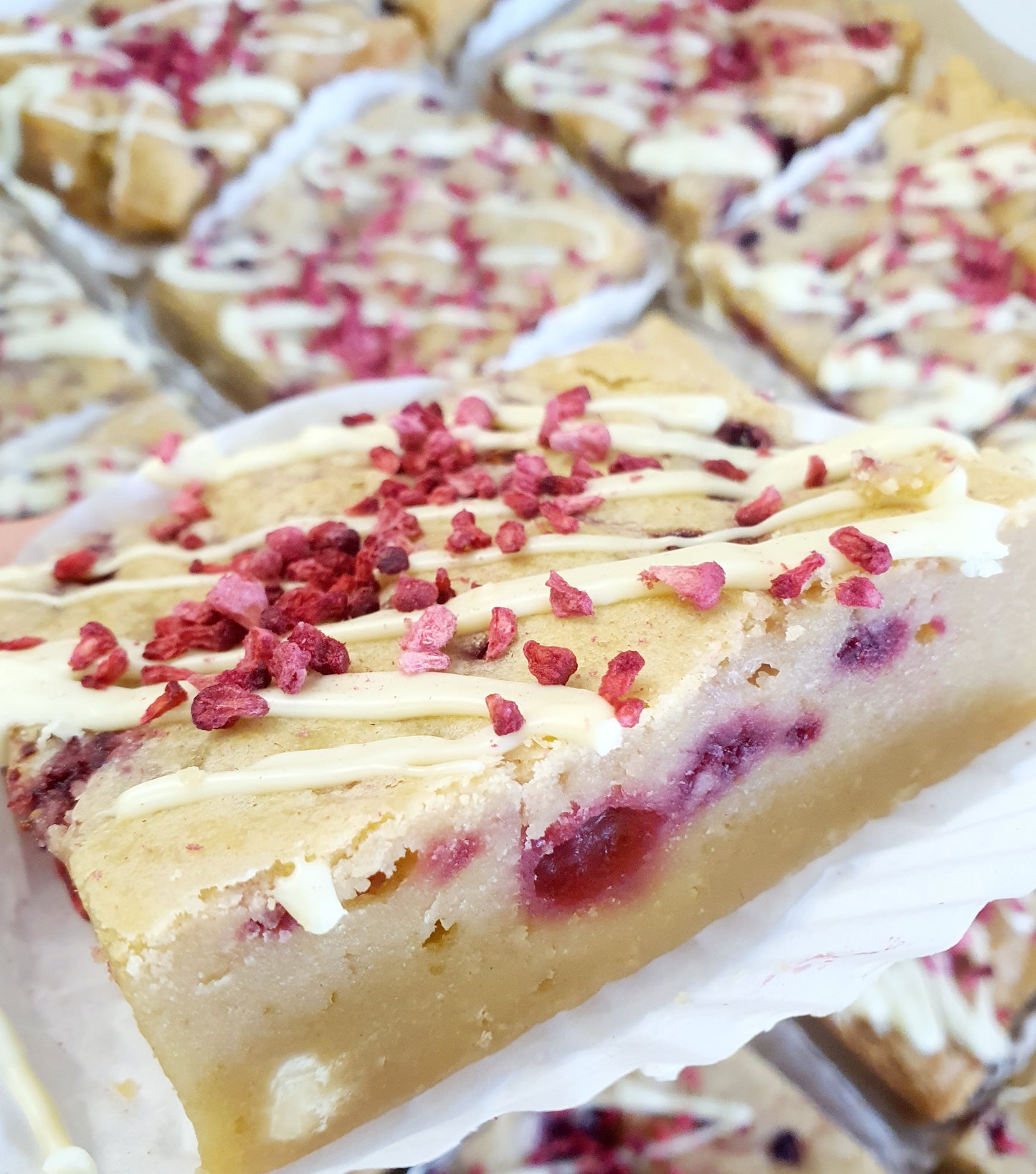 White Chocolate & Raspberry Blondie