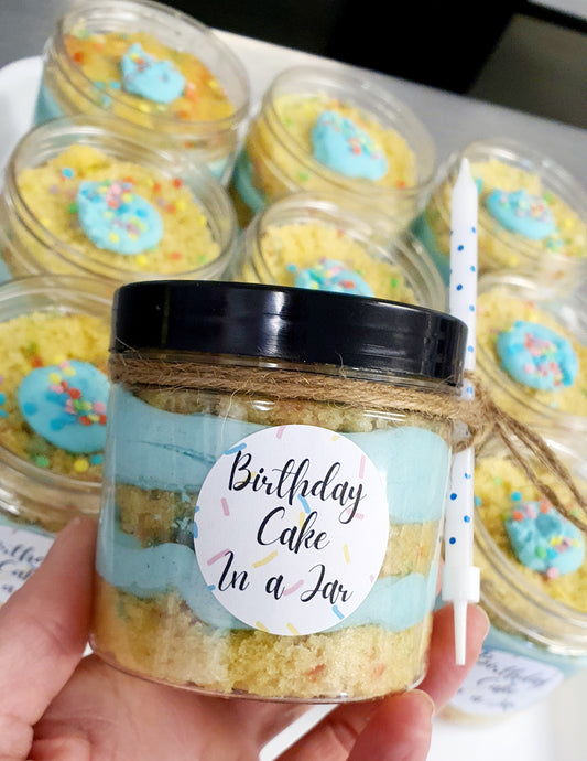 Birthday Cake In A Jar - Blue