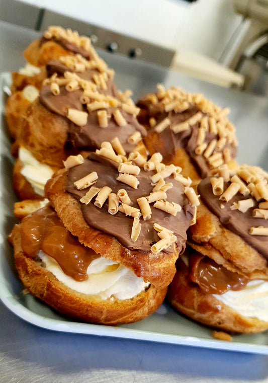 Salted Caramel & Choc Choux Bun