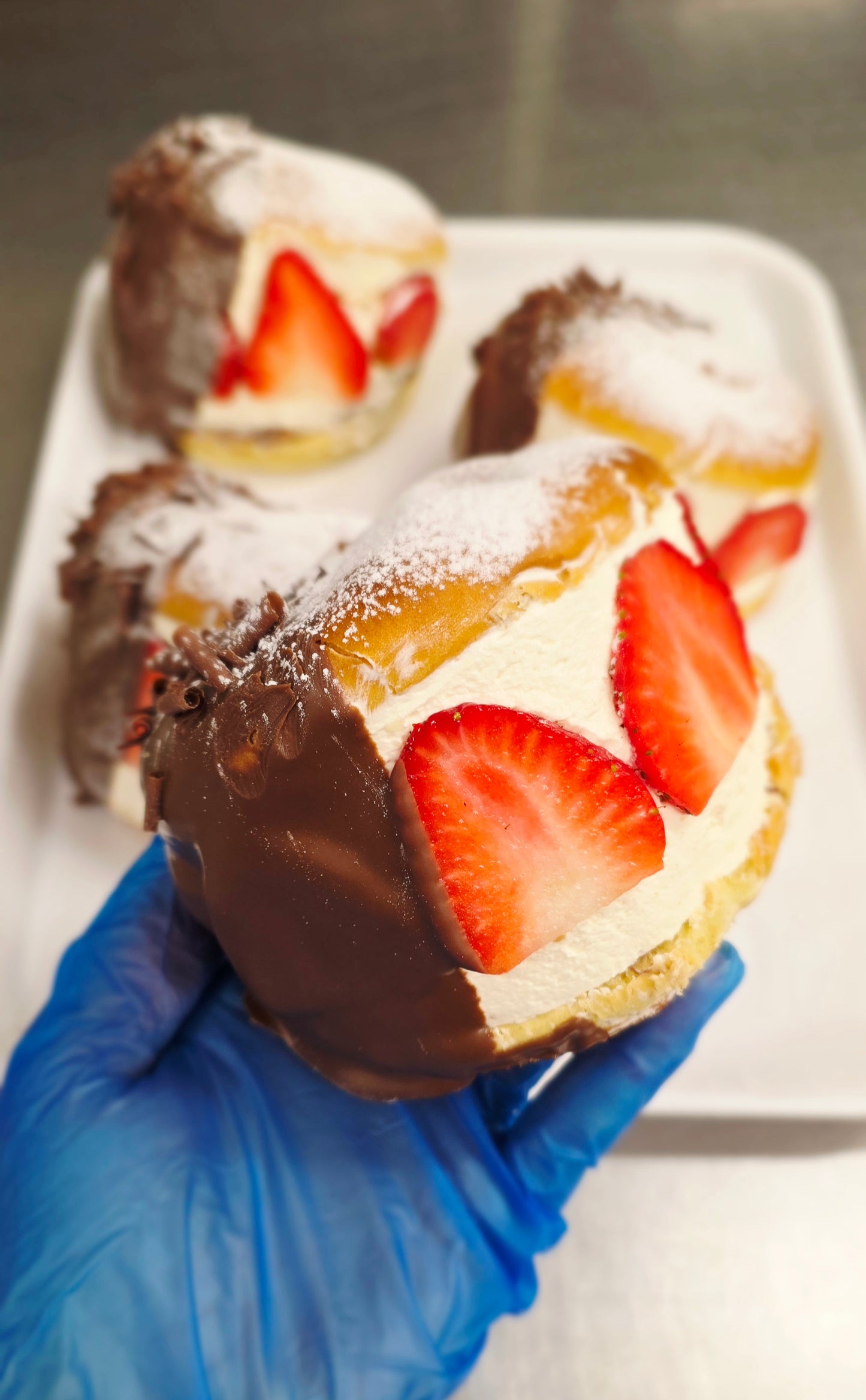 Strawberry and Chocolate Maritozzi Bun