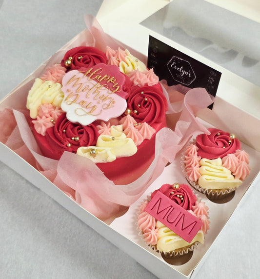 Mother's Day Bento Cake & 2 Cupcakes