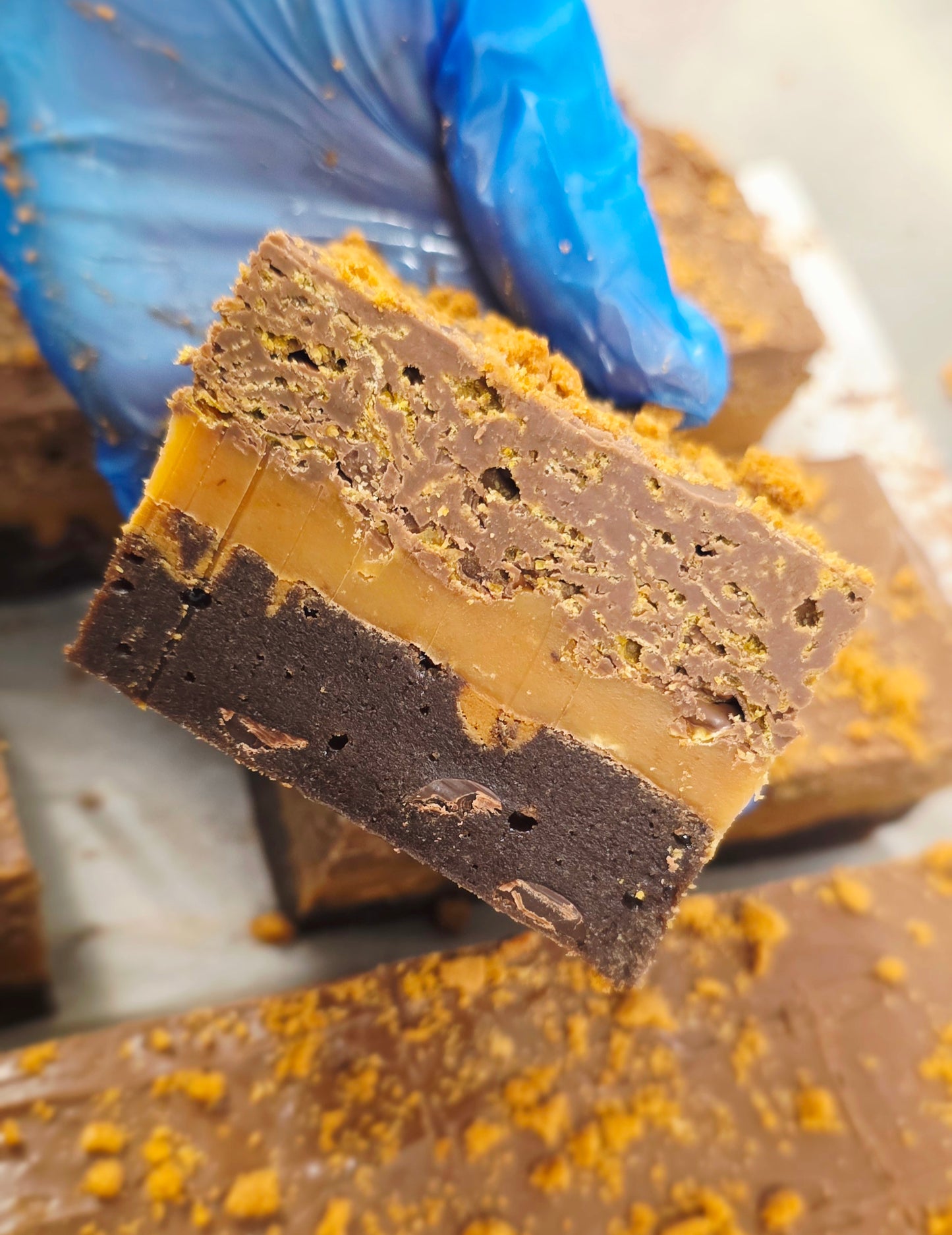 Biscoff Chocolate Cornflake Millionaire Brownie - Easter Pre Order