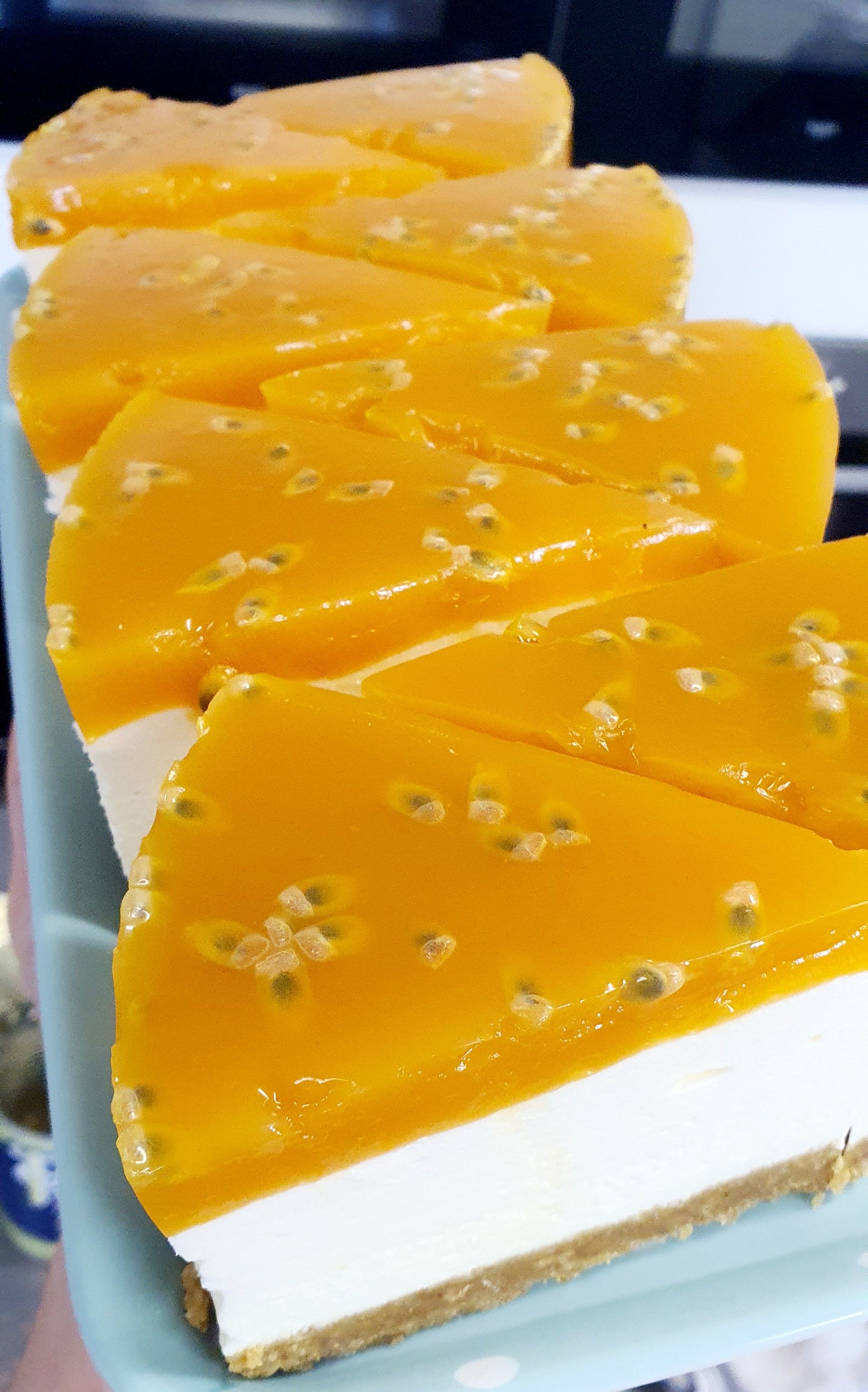 White Chocolate & Passion Fruit Cheesecake - SLICE - XMAS WEEK PRE ORDER ONLY