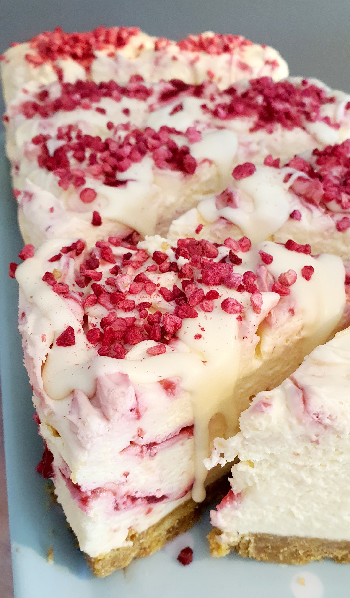 White Chocolate and Raspberry Cheesecake - SLICE - XMAS WEEK PRE ORDER ONLY